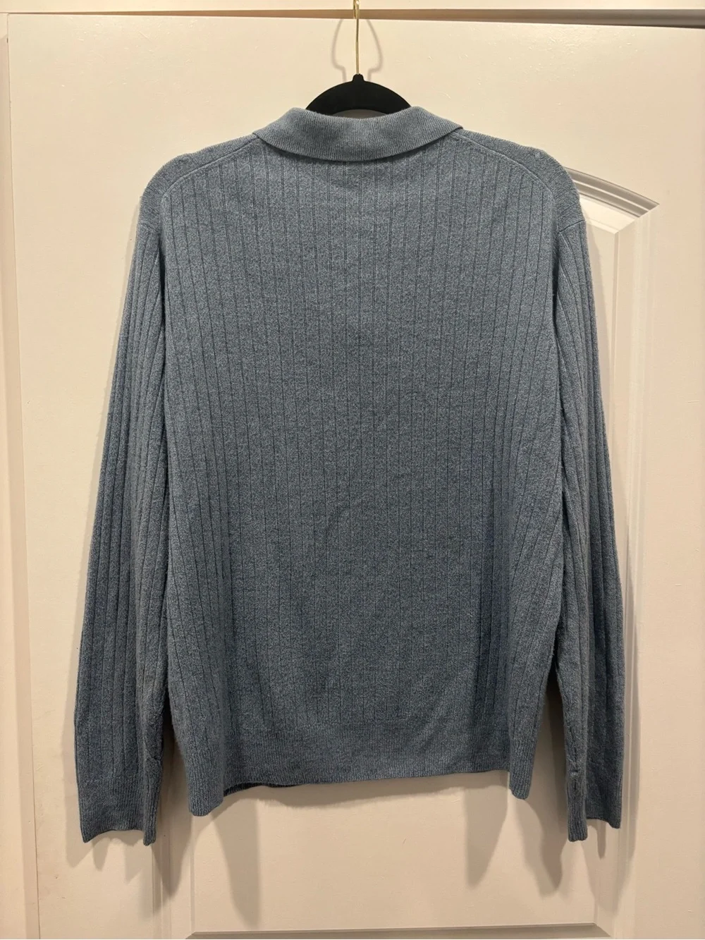 Geoffrey Beene Men's Light Blue Cable-Knit Polo Sweater